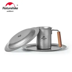 Batterie de cuisine de camping durable en acier inoxydable NATUREHIKE